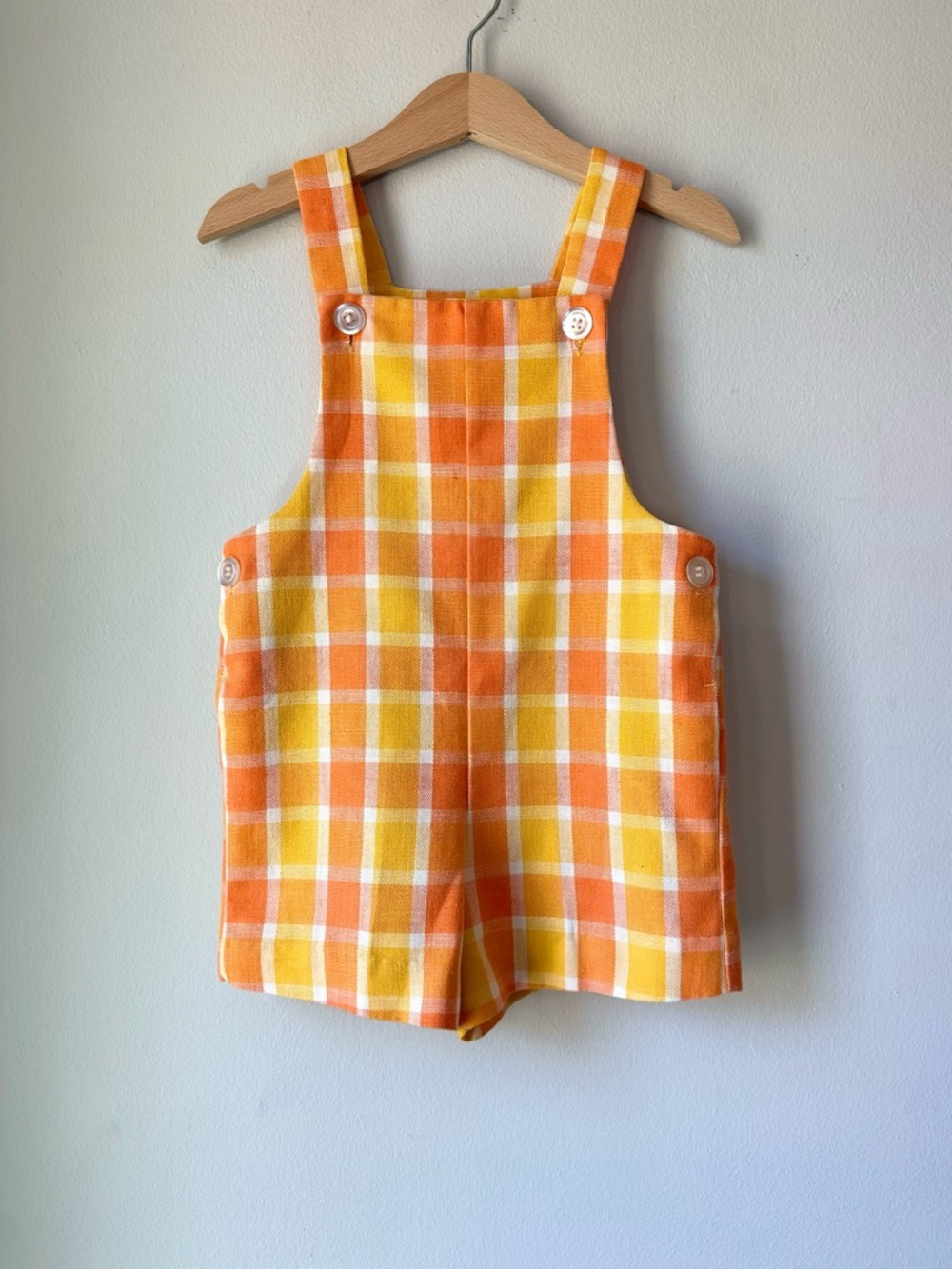 Vintage Orange & Yellow Plaid Jon Jon Size 4T